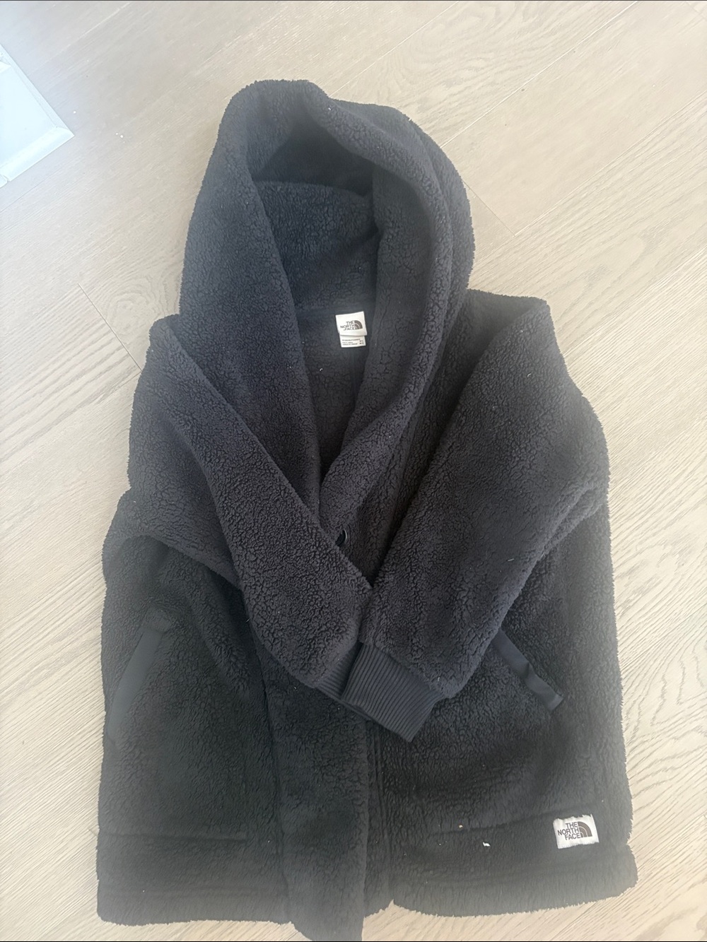 The North Face Black Sherpa Hooded Cardigan